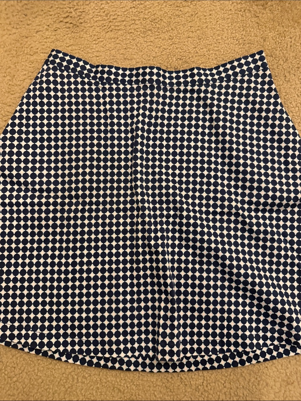 Tommy Hilfiger Navy and White Circle Print Skater Skirt